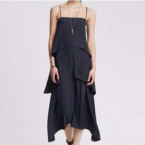 Banana Republic Blue Spaghetti Strap Tiered Maxi Dress size 12 NWT